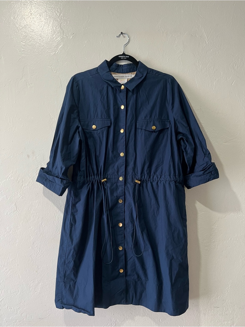 Gretchen Scott Snap Bungee Dress blue size large